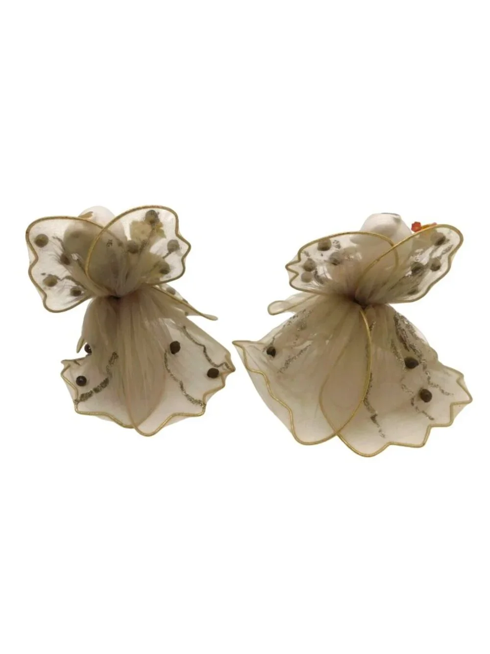 Lot 2 Vintage Holt Howard Tulle Christmas Angels 4" MCM Kitsch Holiday Decor - Picture 4 of 9